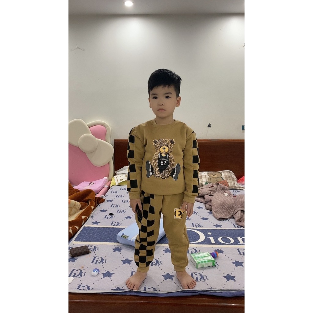 Bộ gấu vải nỉ ép đẹp mà giá rẻ rành cho bé 8-25 kg