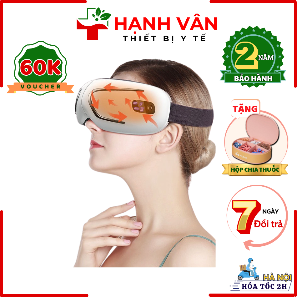 MÁY MASSAGE MẮT THÔNG MINH YBB-5 - GIẢM NHỨC MỎI MẮT HIỆU QUẢ BẢO HÀNH 24 THÁNG