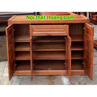 Tủ giầy gỗ xoan đào 4 cánh chớp