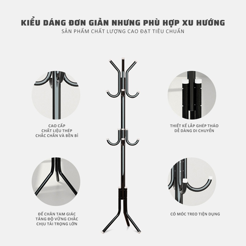 Cây Treo Quần Áo Móc Treo Khung Thép Chắc Chắn, Sơn Tĩnh Điện Chống Rỉ Đa Năng, Tiện Lợi  Tích Hợp Nhiều Móc Treo | BigBuy360 - bigbuy360.vn