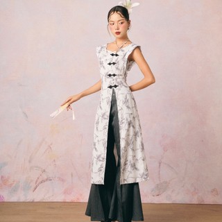 Áo xẻ tà dáng dài cột dây cổ INTO EIGHT thiết kế (Orchid Top)