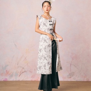 Áo xẻ tà dáng dài cột dây cổ INTO EIGHT thiết kế (Orchid Top)