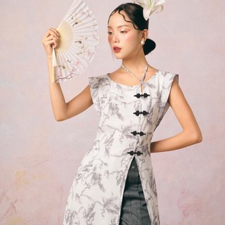 Áo xẻ tà dáng dài cột dây cổ INTO EIGHT thiết kế (Orchid Top)