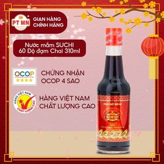 Nước mắm cá cơm truyền thống phan thiết mũi né suchi 60 đạm, chai 310ml - sản phẩm ocop 4 sao bình thuận