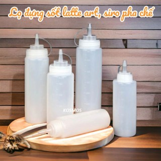 Lọ đựng siro pha chế, nước sốt caramel làm cafe latte art (chất liệu nhựa PP)