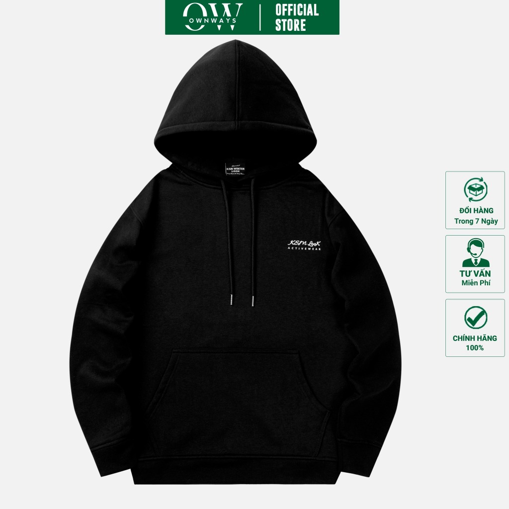 Áo Hoodie Nỉ Trơn KSM Store Phom Rộng Unisex Oversize Basis Nam Nữ Vải Cotton HD910