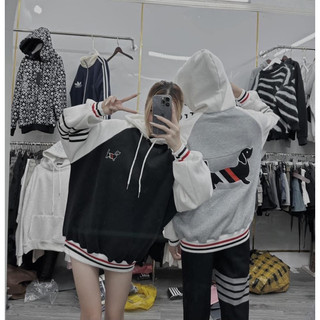 Áo Hoodie Nỉ Mũ In Thome Hình Chó - Form To Tay Bồng Unisex Oversize