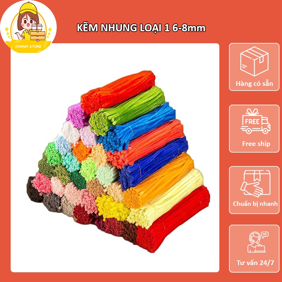 Kẽm nhung set 50-100 sợi màu pastel handmade,dây kẽm nguyên liệu làm hoa mai, hoa đào Tết - Chanh store.