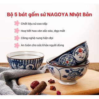 set bát ăn gốm sứ nội địa Nhật