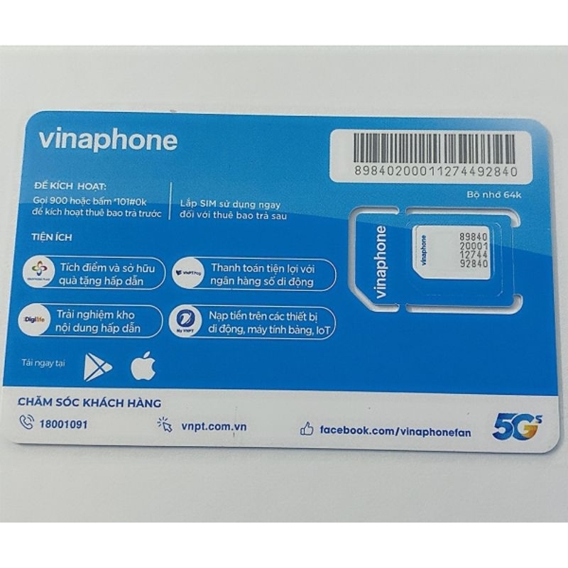 Phôi Sim Trắng Vinaphone 5G