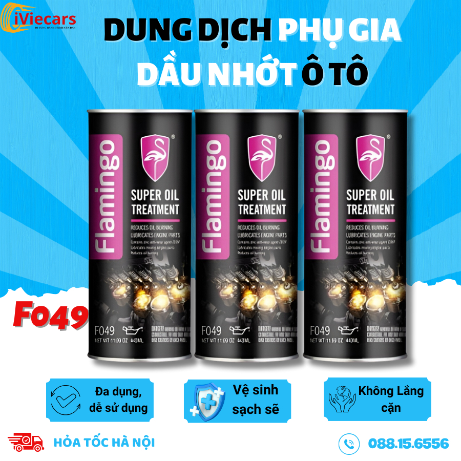 Dung dịch phụ gia dầu nhớt ô tô Flamingo F049 Super Oil Treatment dung tích 443ml