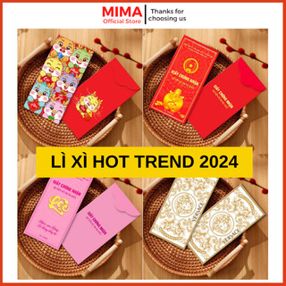 Bao Lì Xì Tết 2024 sổ đổ sổ hồng hot trend chibi thịnh vượng may mắn phúc lọc thọ Tết 2024 Giáp Thìn Siêu đẹp