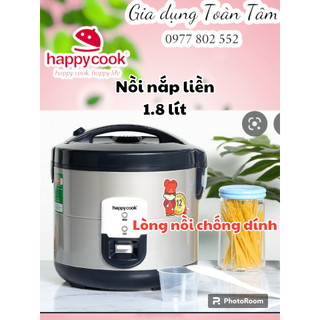 [Happy Cook] Nồi cơm điện 1.8 lít nắp liền, lòng nồi chống dính.