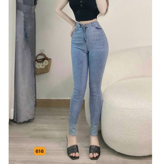 quần jean nữ lưng cao thời trang cao cấp - Quần bò nữ cạp cao chất jeans co giãn MURADFASHION MS102