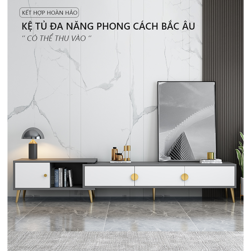 Kệ tivi, kệ trang trí thông minh gỗ MDF kèm ngăn kéo thương hiệu  JAN - GP277/GP298/GP299