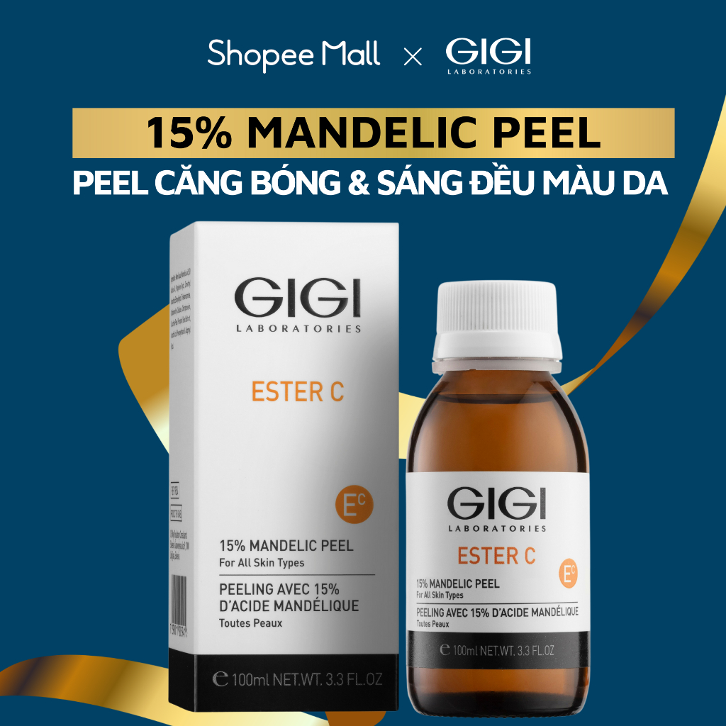 Peel trẻ hóa căng bóng GIGI LABORATORIES Ester C 15% Mandelic Peel Test Sample 10ml