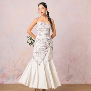  Áo dây vạt chéo rút dây dáng dài vải hoạ tiết INTO EIGHT thiết kế  Jasmine Top  