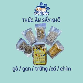 Gan Gà,Lòng đỏ trứng,thịt gà đông khô / Thức ăn sấy khô cho chó mèo