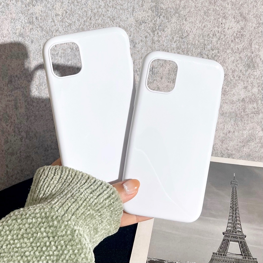 [ Iphone 11 ] Ốp Lưng Silicon Màu Trắng Bóng