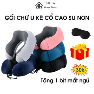  Gối chữ u gối ngủ kê cổ cao su mềm mại có dây điều chỉnh chống mỏi cổ dùng để đi du lịch gối ngủ văn phòng- Anhvu Office 