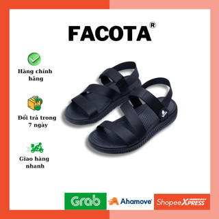 FACOTA Giày Dép Sandal Nam, Nữ Đen Full - Đế Siêu Bền, Quai Siêu Êm HA01