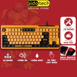 Bàn phím máy tính giả cơ SIDOTECH K901 gaming 87 key có dây silent chống ồn vàng đen led mecha bumblebee chuột laptop pc