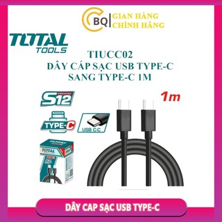 Dây cap sac USB type C TOTAL TIUCC02 cap sạc nhanh type C chất lượng chính hãng đóng gói hộp màu chiều dài 1m