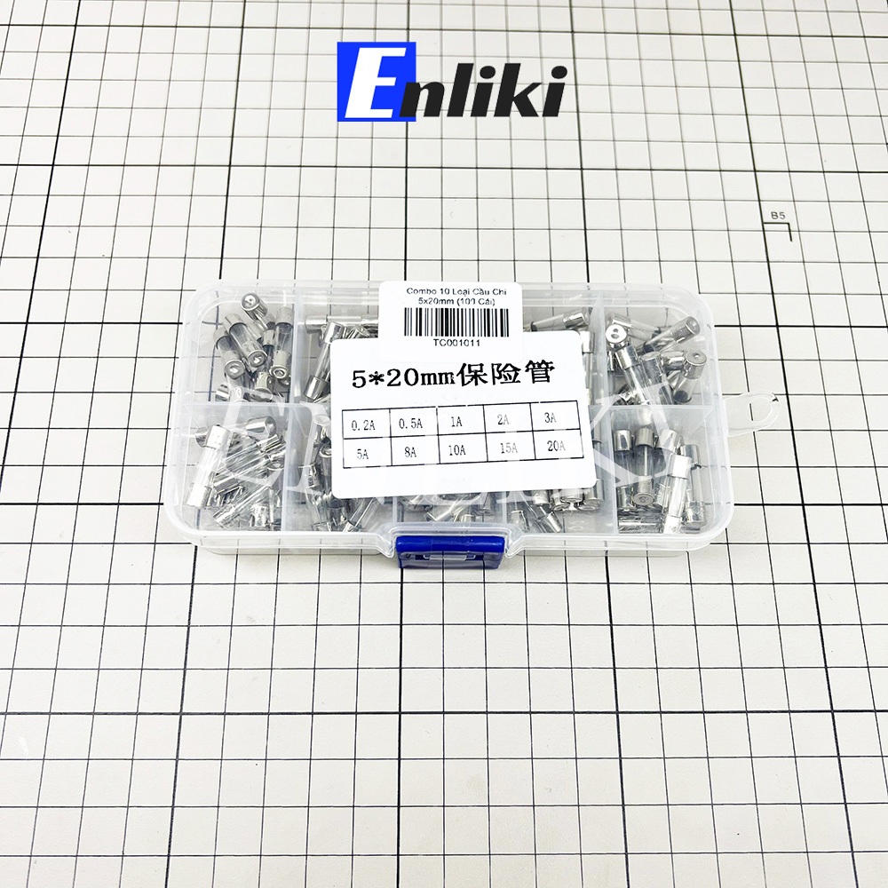 Combo 10 Loại Cầu Chì 5x20mm (100 Cái)