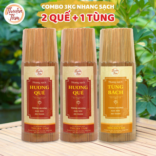 3KG Nhang Sạch [CHÂN MỘC] - Nhang Quế, Nhang Tùng Bách - nhiều độ dài -ít khói, dịu nhẹ, nhang xanh