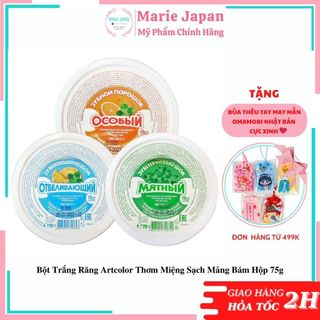 Bột Trắng Răng Artcolor Thơm Miệng Sạch Mảng Bám Hộp 75g