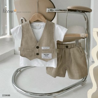 Set vest gile công tử bé trai, set vest 3 chi tiết hàng thiết kế Beemo