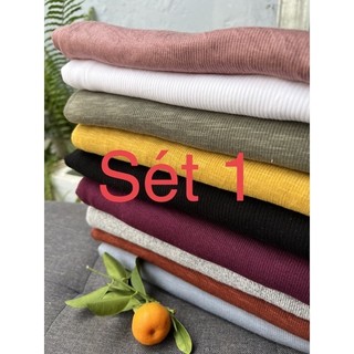 Sét thun gân 100% cotton co giãn 2c và 4c hàng mềm đẹp (Sét 3kg 170k)