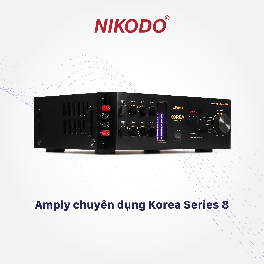 Amply nhà yến Korea Series 8, tải 800 - 1000 loa áp điện - Nikodo