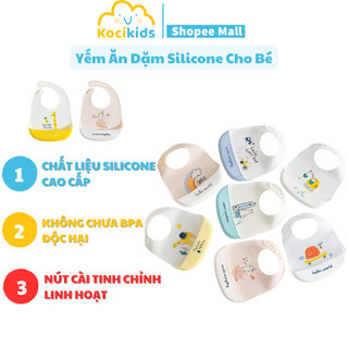 Yếm ăn dặm silicone mềm mại cho bé Kocikids
