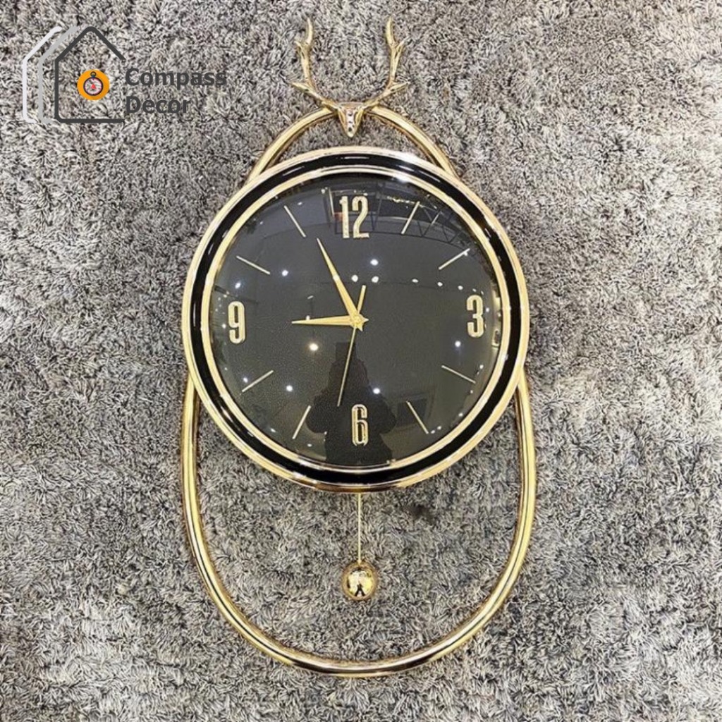 Đồng Hồ Decor Hươu Mạ Vàng PVD Cao Cấp, Đồng Hồ Trang Trí Vip CP035
