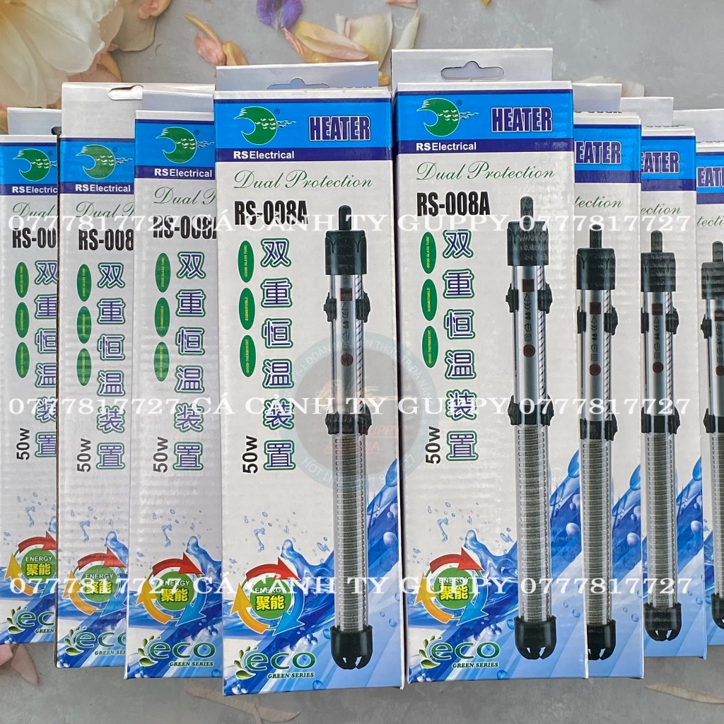 Máy sưởi bể cá RS 50W- Thanh sưởi hồ cá, làm ấm hồ cá công suất nhỏ