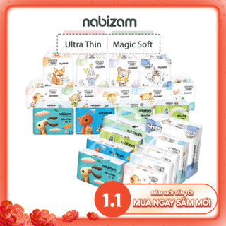  Combo 2 Tã/Bỉm Dán/Quần NABIZAM Êm Mỏng Vượt Trội Chống Tràn Tối Đa Cho Bé Từ 3kg Đến 25kg 20-50 Miếng/Bịch