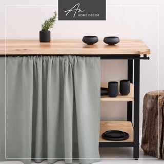  Rèm vải Linen che kệ tủ bếp luồn ống may theo yêu cầu 