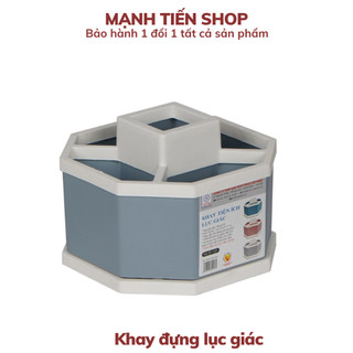  Khay tiện ích lục giác 5 ngăn để bàn nhựa Việt Nhật, khay đựng đồ đa năng màu xinh xắn
