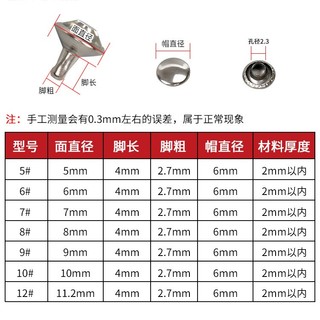 Bịch 480 Bộ Đinh Tán / Rive 2 Mặt Tròn 6mm, 8mm và 12mm