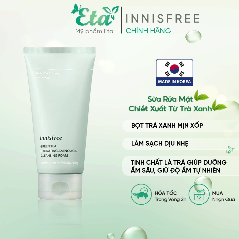 Sữa rửa mặt Innisfree Green Tea \ Apple Seed \ Jeju Volcanic \ Bija Trouble \ Sea Salt \ White Pore Srm