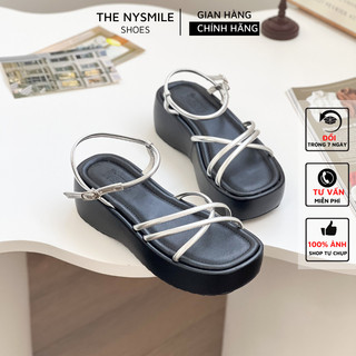 Giày sandals 5p đế bánh mì , sandals xuồng quai chéo - thenysmile - fondai