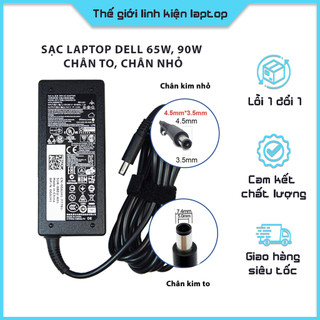 Sạc laptop dell 19.5v- 4.62a 90w - 19.5v- 3.34a 65w sạc cho máy dell kim to / dell kim nhỏ