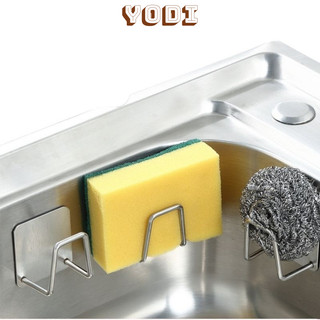 Giá inox để bọt biển rửa chén tiện lợi, thiết kế dán bồn tiện lợi, chịu lực và chống thấm nước siêu tốt, kích thước nhỏ