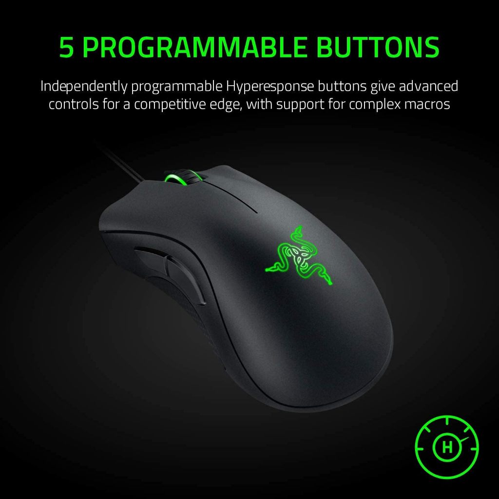 Chuột Gaming Razer DeathAdder Essential | Quang Học 6,400 DPI | 5 Nút Lập Trình | Công Tắc Cơ | Led Đơn | Đệm Cao Cu | BigBuy360 - bigbuy360.vn