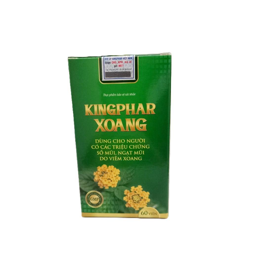 Viên Xoang Kingphar Chính Hãng - Giải pháp cho người bị vim xoang, vim mũi dị ứng , ngạt mũi do vim xoang - Hộp 60 viên