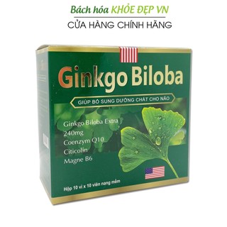 Hoạt huyết dưỡng não Ginkgo Biloba giảm đau đầu, chóng mặt - 100 viên (Ginkgo Biloba xanh dương)