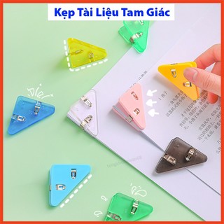 Kẹp tài liệu kẹp giấy bằng nhựa hình tam giác, nhiều màu lựa chọn