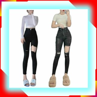 [ MẪU MỚI ] Quần jean nữ, quần bò nữ cạp cao ôm dáng rách đùi hàng QC cao cấp
