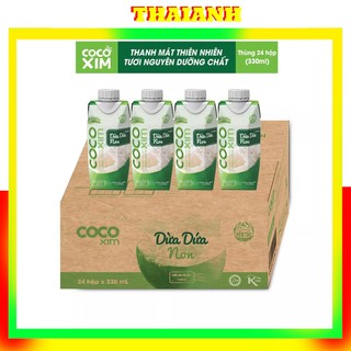 Thùng 24 hộp 330ml nước dừa dứa non cocoxim hộp 330ml dừa tươi hương dứa